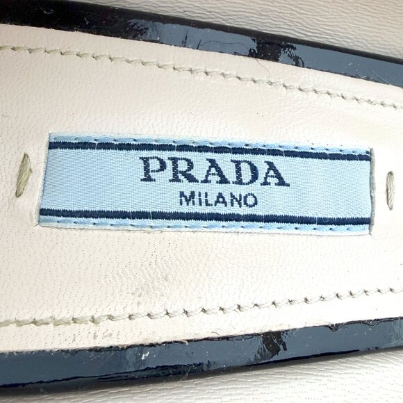 Prada Black Patent Leather Mary Jane Pumps Size EU 40 - Picture 6 of 10